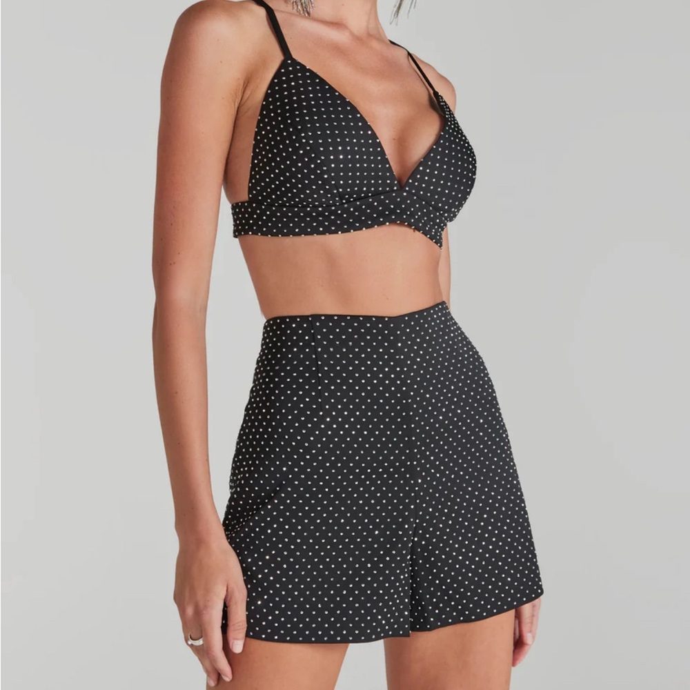 Polka Dot Black High-Waist Women's Shorts